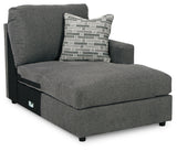 Edenfield 3-Piece Sectional with Ottoman in Charcoal - PKG014852