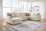 Edenfield 3-Piece Sectional with Ottoman in Linen - PKG014853