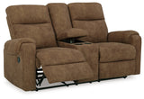 Edenwold Brindle Reclining Loveseat with Console from Ashley - Luna Furniture