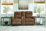 Edenwold Brindle Reclining Loveseat with Console from Ashley - Luna Furniture