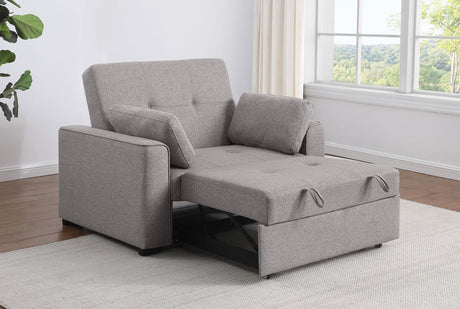 Edith Upholstered Convertible Sleeper Sofa Bed Grey - 360147