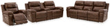 Edmar Sofa, Loveseat and Recliner in Chocolate - PKG011051