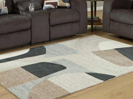 Edrickhill Grayish Teal/Taupe/Cream Medium Rug from Ashley - Luna Furniture