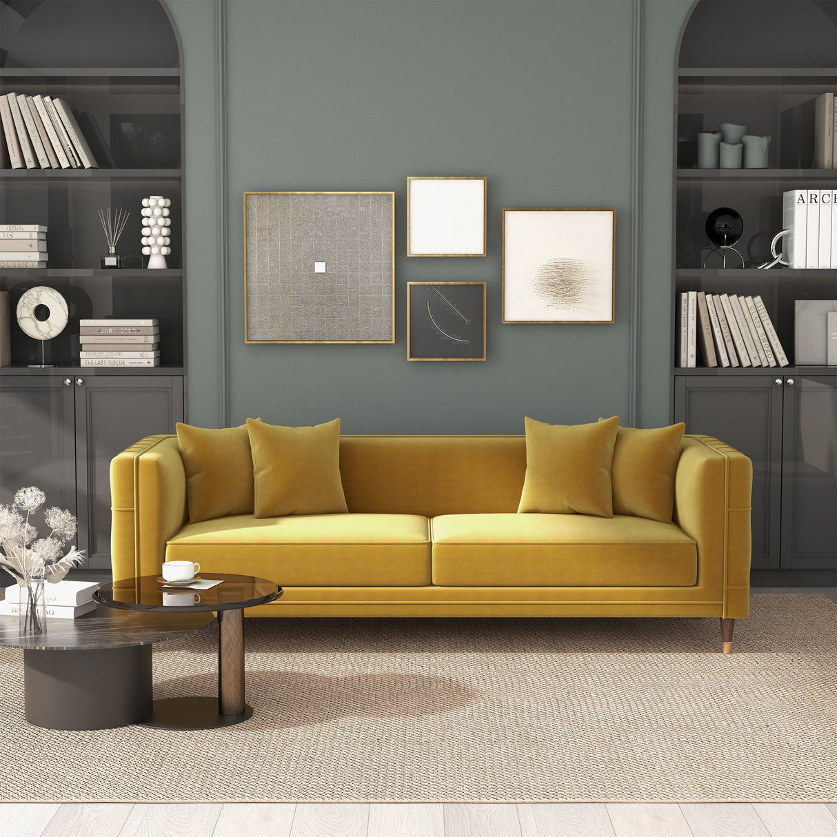 Edward Sofa (Mustard Velvet) - SOF02106302