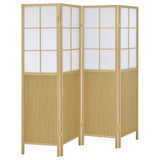 Edwards 4-Panel Room Divider Folding Shoji Screen Natural from Coaster - Luna Furniture