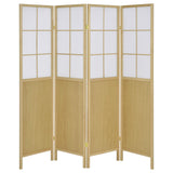 Edwards 4-Panel Room Divider Folding Shoji Screen Natural from Coaster - Luna Furniture