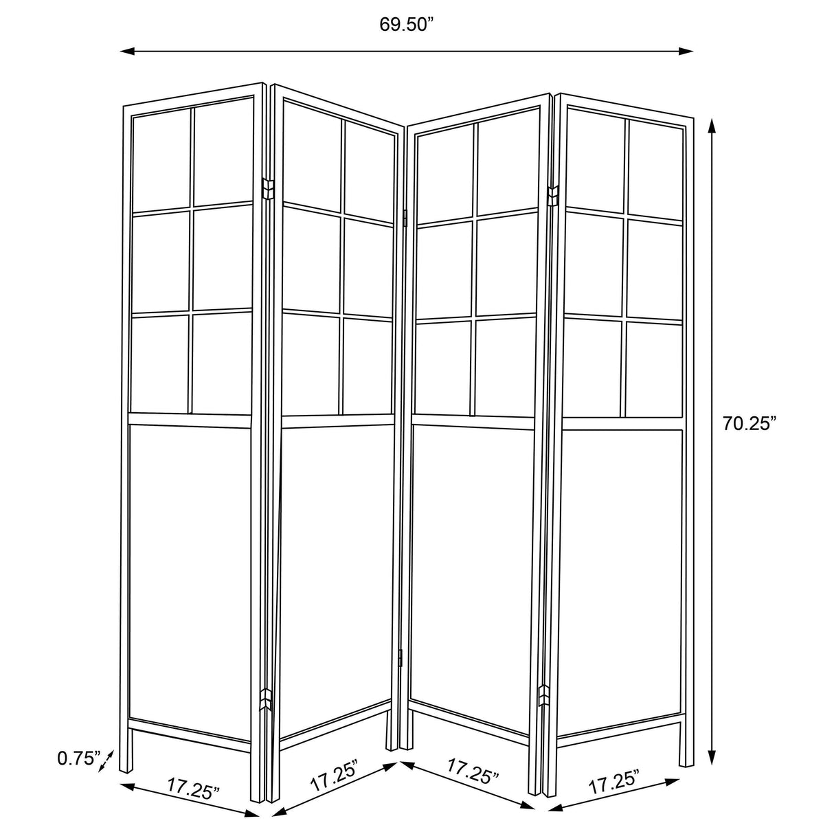 Edwards 4-Panel Room Divider Folding Shoji Screen Natural from Coaster - Luna Furniture