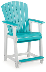 Eisely Outdoor Counter Height Dining Table and 2 Barstools in Turquoise/White from Ashley - Luna Furniture