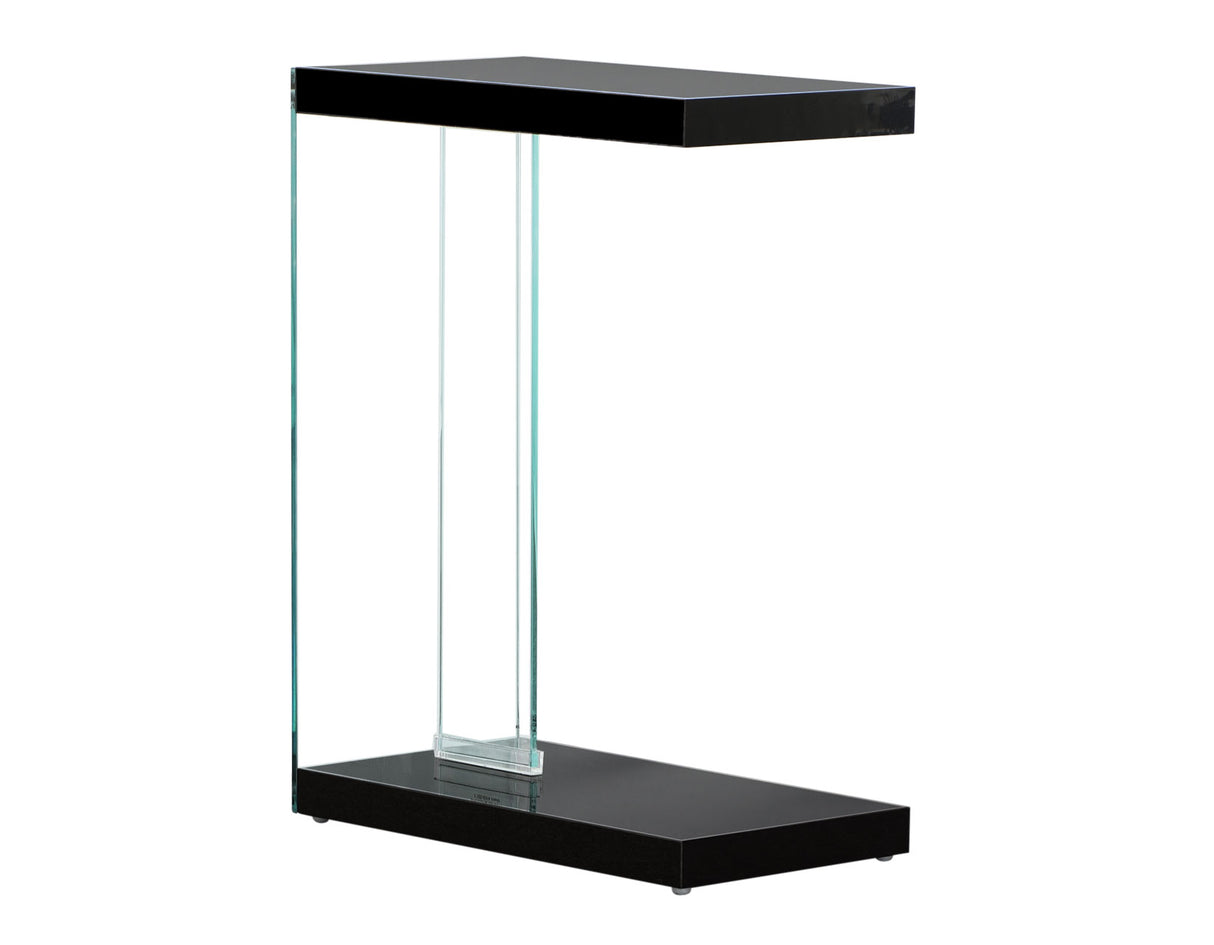 Elaina Chair Side End Table, Glossy Black from Steve Silver - Luna Furniture