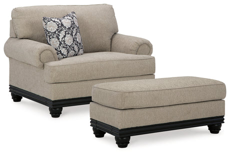 Elbiani Chair and Ottoman in Alloy from Ashley - Luna Furniture