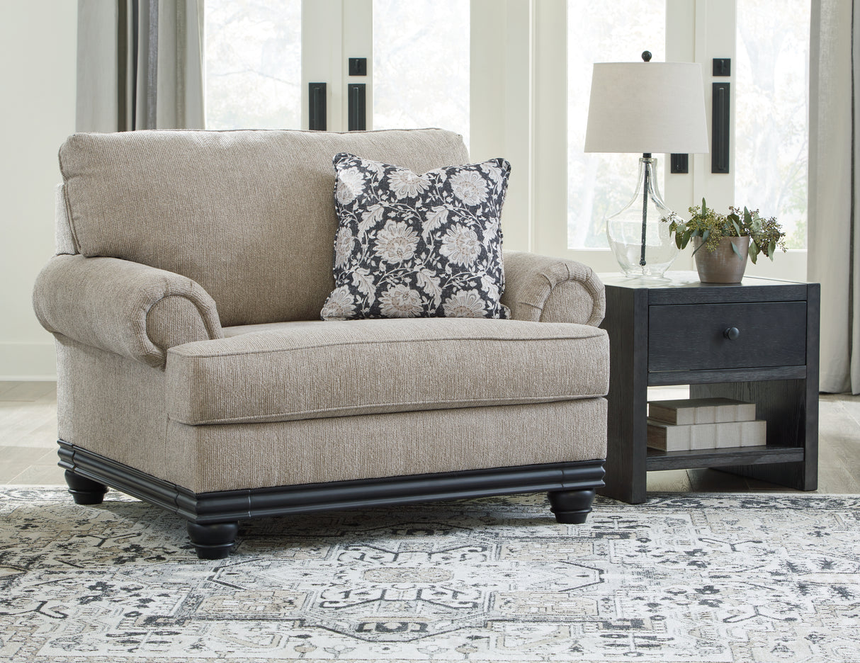 Elbiani Chair and Ottoman in Alloy from Ashley - Luna Furniture