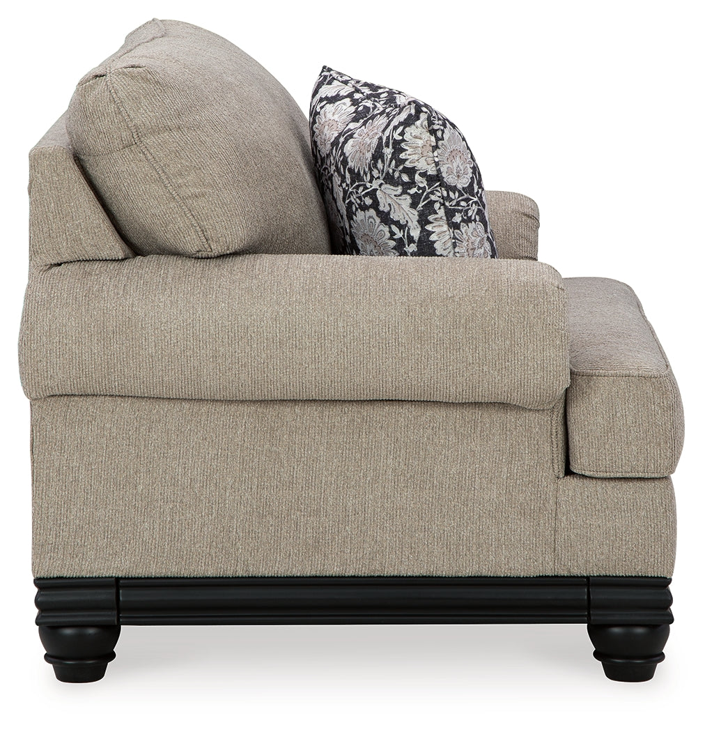 Elbiani Sofa, Loveseat, Chair and Ottoman in Alloy - PKG015047