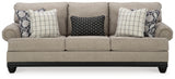 Elbiani Sofa, Loveseat, Chair and Ottoman in Alloy - PKG015047