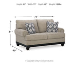 Elbiani Sofa, Loveseat, Chair and Ottoman in Alloy - PKG015047