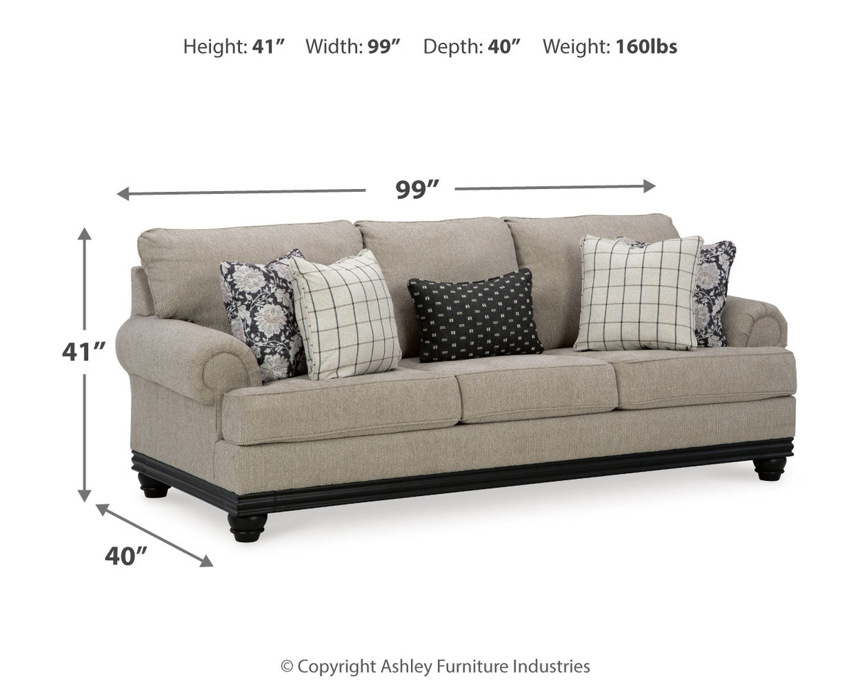 Elbiani Sofa, Loveseat, Chair and Ottoman in Alloy - PKG015047