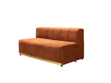 Elisha Orange Velvet Double Chaise 140" Sectional - ELISHAORANGE-SEC