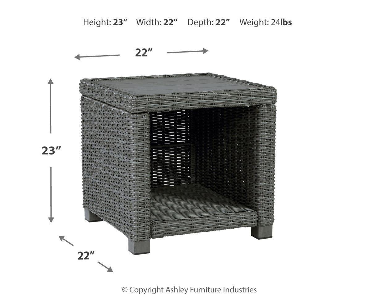 Elite Park Outdoor Coffee Table with 2 End Tables in Gray - PKG013867