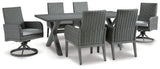 Elite Park Outdoor Dining Table and 6 Chairs in Gray - PKG014907