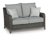 Elite Park Outdoor Sofa and Loveseat in Gray - PKG014556