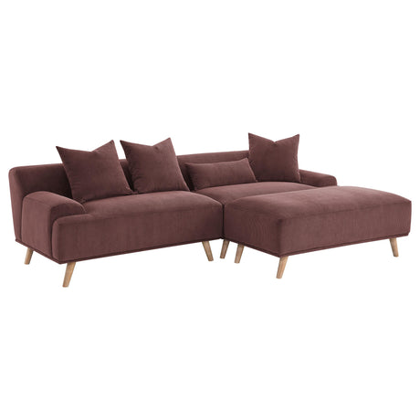 Elizabeth Corduroy Upholstered Extra Long Sofa Wine Red from Coaster - Luna Furniture