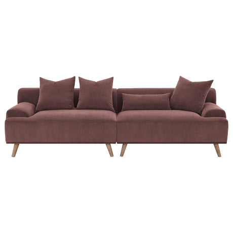 Elizabeth Corduroy Upholstered Extra Long Sofa Wine Red from Coaster - Luna Furniture