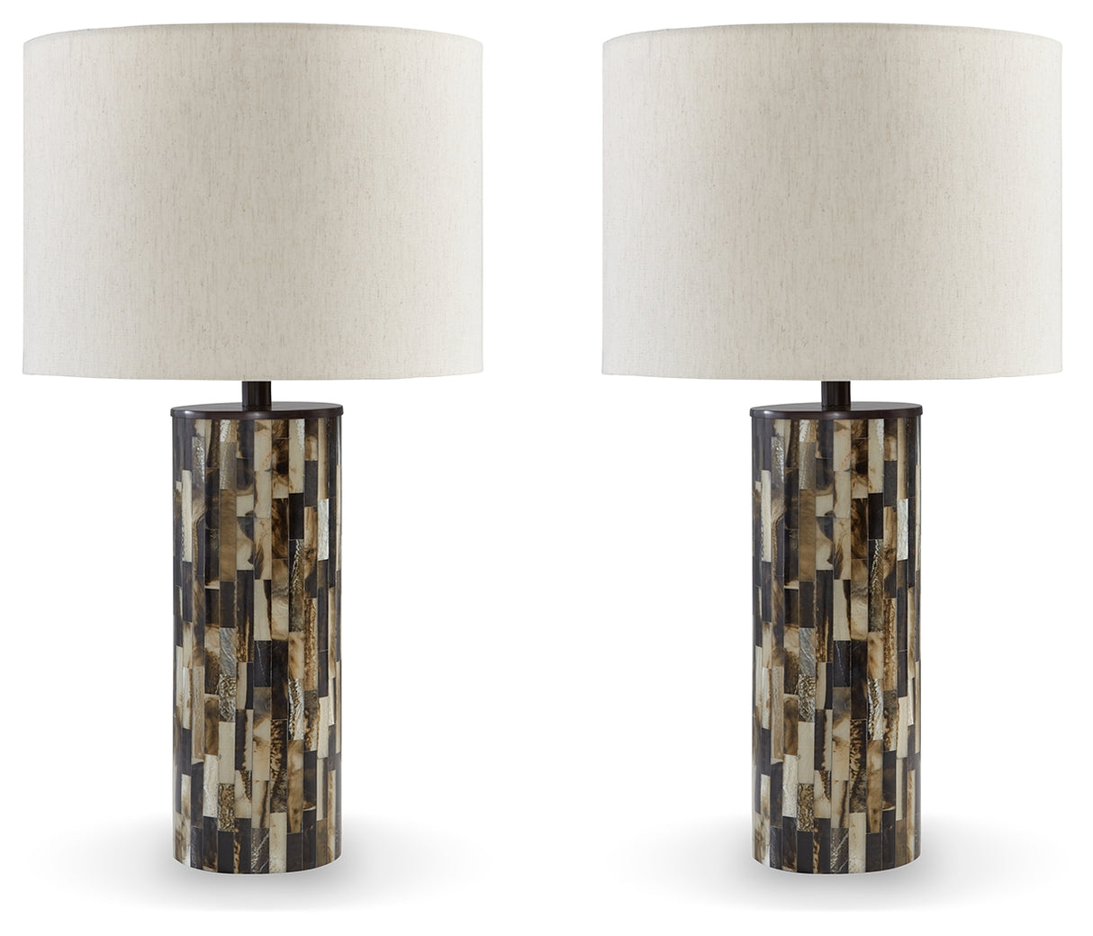 Ellford 2-Piece Table Lamp Set in Black/Brown/Cream from Ashley - Luna Furniture