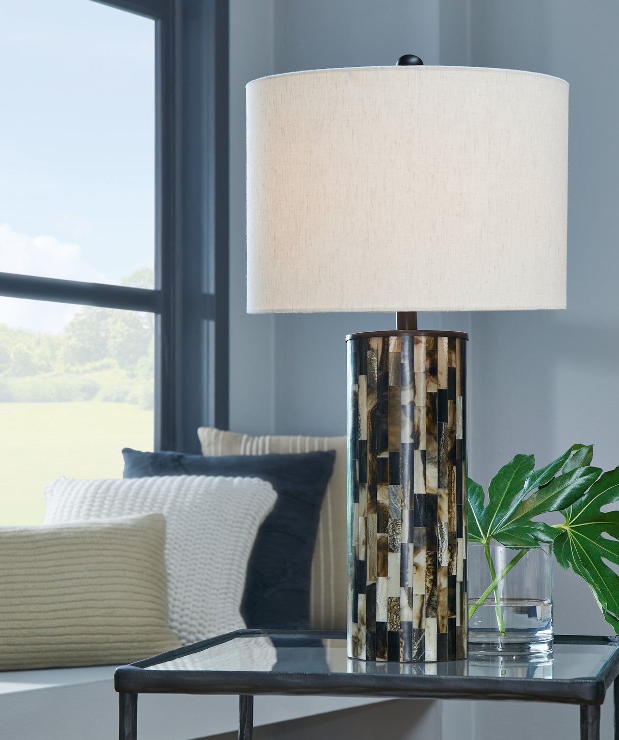 Ellford 2-Piece Table Lamp Set in Black/Brown/Cream from Ashley - Luna Furniture