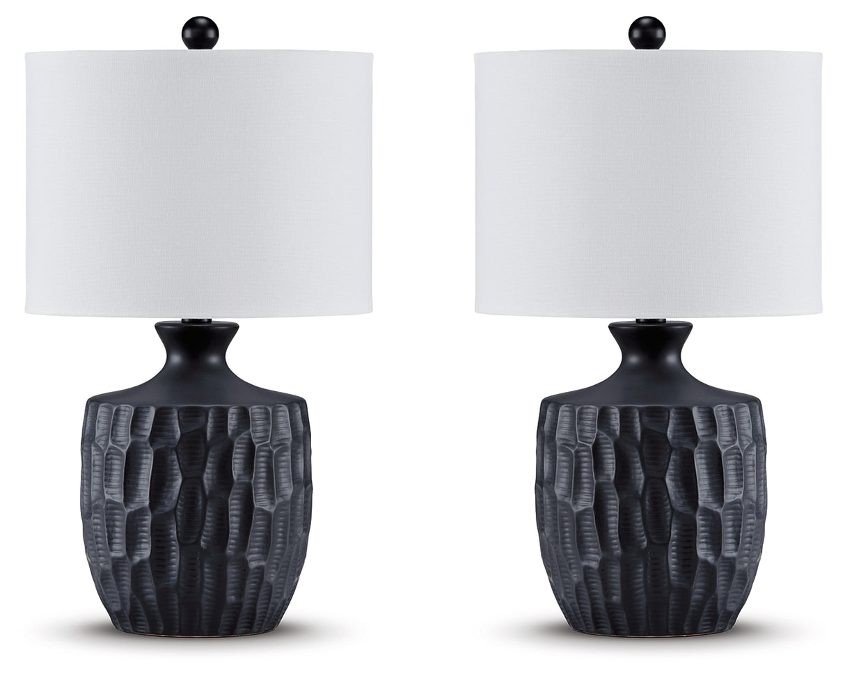 Ellisley 2-Piece Table Lamp Set in Black from Ashley - Luna Furniture