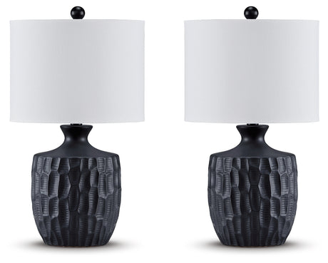 Ellisley 2-Piece Table Lamp Set in Black from Ashley - Luna Furniture