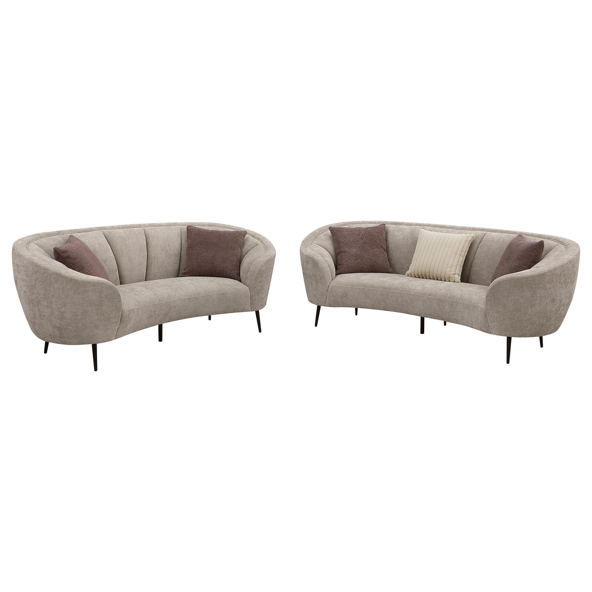 Ellorie 2-piece Upholstered Curved Sofa Set Beige from Coaster - Luna Furniture