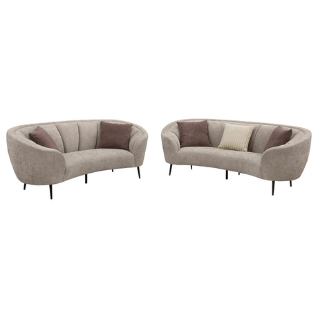 Ellorie 2-piece Upholstered Curved Sofa Set Beige from Coaster - Luna Furniture