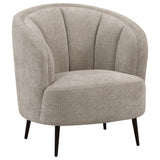 Ellorie Beige Upholstered Channel Back Curved Chair from Coaster - Luna Furniture