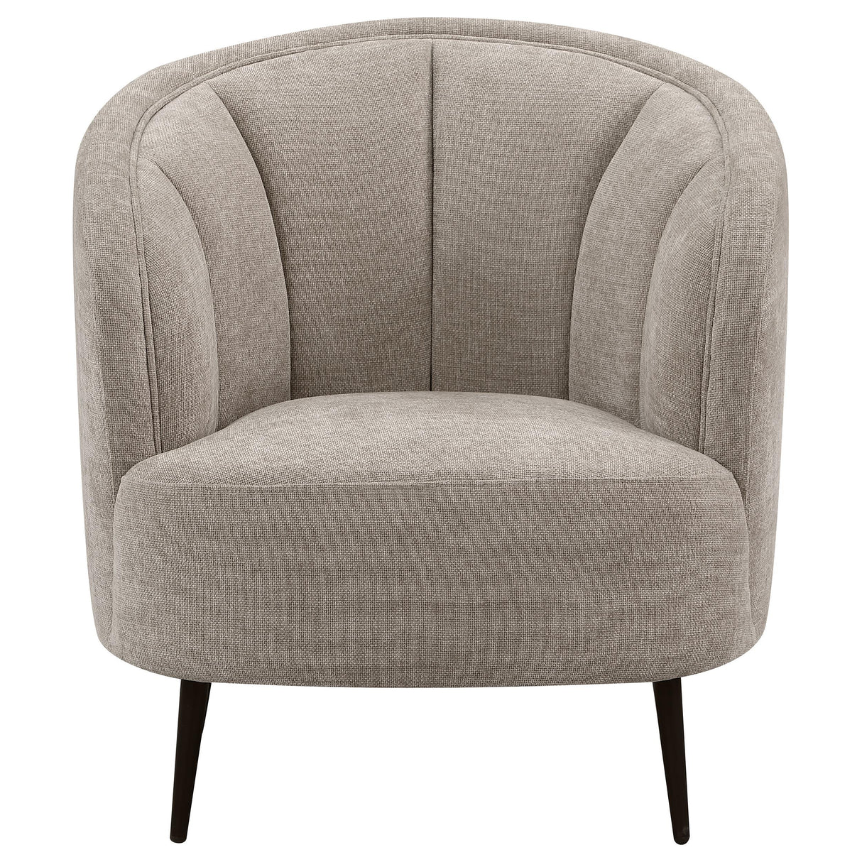 Ellorie Beige Upholstered Channel Back Curved Chair from Coaster - Luna Furniture