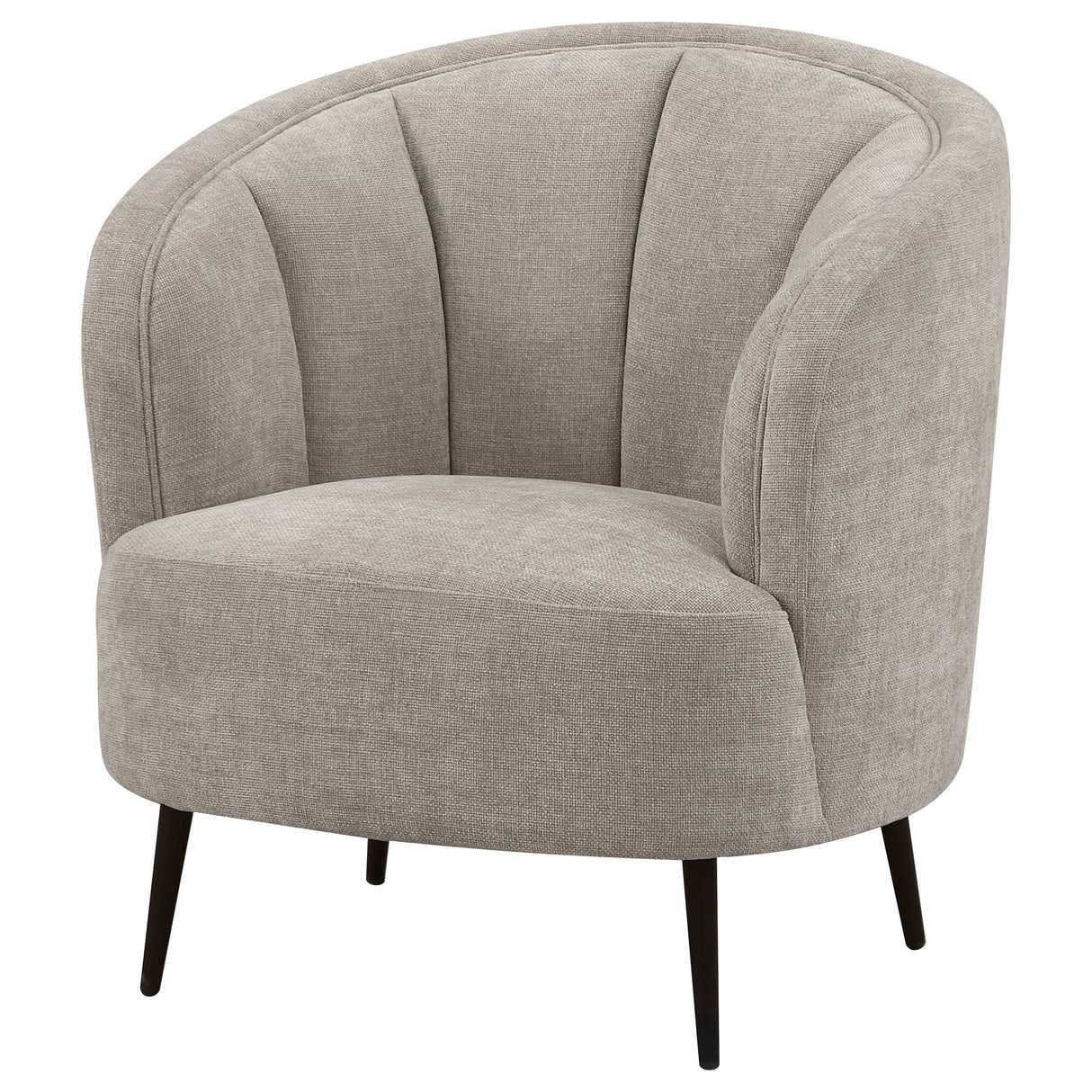 Ellorie Beige Upholstered Channel Back Curved Chair from Coaster - Luna Furniture