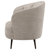 Ellorie Beige Upholstered Channel Back Curved Chair from Coaster - Luna Furniture