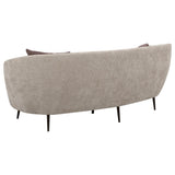 Ellorie Upholstered Channel Back Curved Sofa Beige from Coaster - Luna Furniture