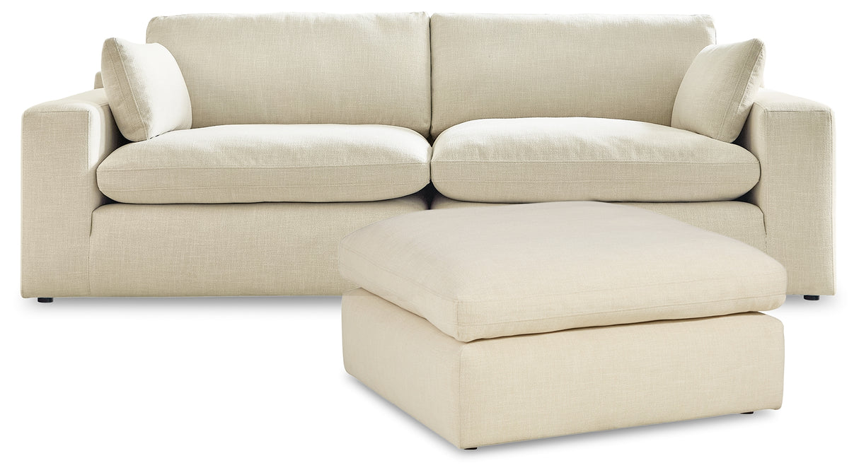 Elyza 2-Piece Sectional with Ottoman in Linen - PKG012963