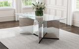 Emery 76-inch Rectangular Mirrored Dining Table Silver from Coaster - Luna Furniture