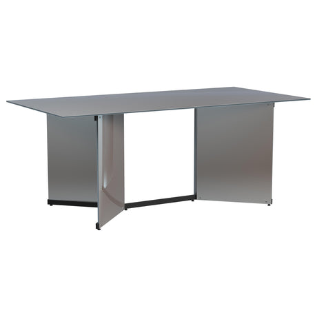 Emery 76-inch Rectangular Mirrored Dining Table Silver from Coaster - Luna Furniture