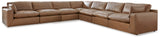 Emilia 7-Piece Sectional with Ottoman in Caramel - PKG015084