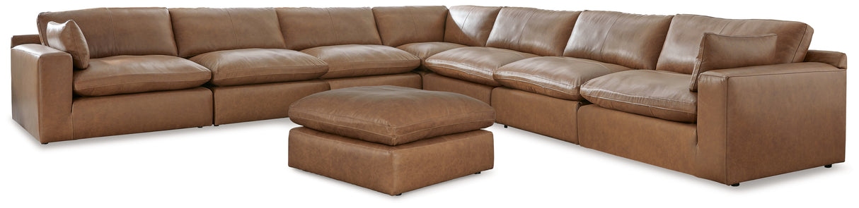 Emilia 7-Piece Sectional with Ottoman in Caramel - PKG015084