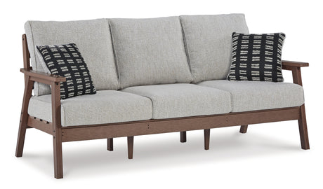 Emmeline Outdoor Sofa and Loveseat in Brown/Beige - PKG014550