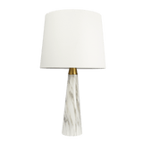 Enclave Hydro Black Table Lamp with On/Off Switch Faux Marble Base Fabric Shade - TBL03700501