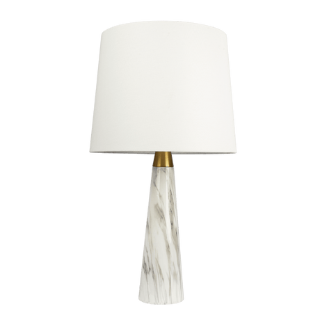 Enclave Hydro Black Table Lamp with On/Off Switch Faux Marble Base Fabric Shade - TBL03700501