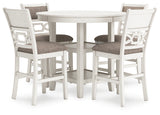 Erinberg Antique White Counter Height Dining Table and 4 Barstools (Set of 5) - D423-223