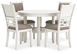 Erinberg Antique White Dining Table and 4 Chairs (Set of 5) - D423-225