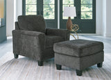 Erinslane Chair and Ottoman in Dusk from Ashley - Luna Furniture