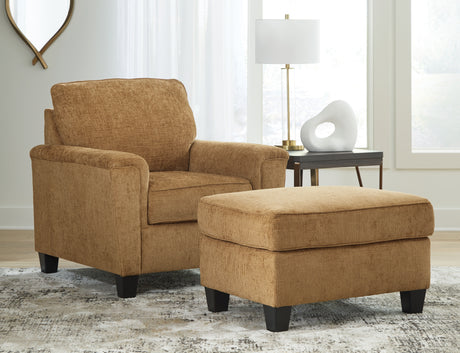 Erinslane Chair and Ottoman in Honey from Ashley - Luna Furniture