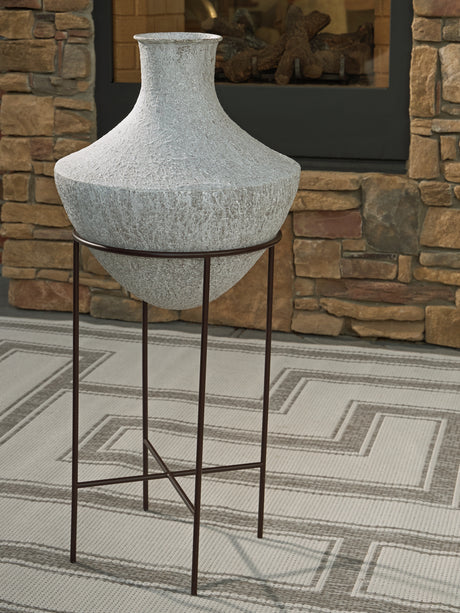 Estonbank Distressed Cream Vase from Ashley - Luna Furniture