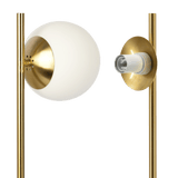 Ethereal Modern Small Brass Metal Table Lamp, Desk Lamp Fixture with White Glass Globe Shade - TBL03700601